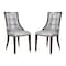 Manhattan Comfort Fifth Avenue Faux Leather Dining Chair (Set of Two) in Silver and Walnut DC008-SV - alternate 1